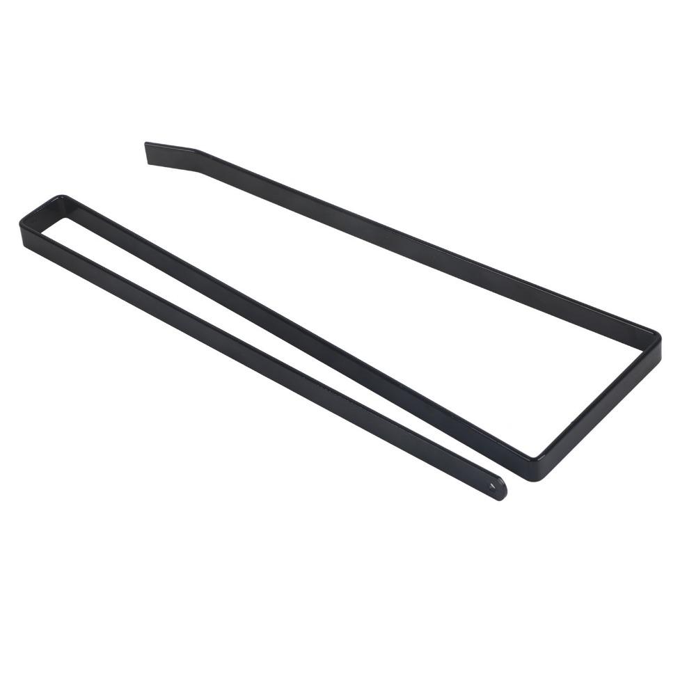 2PCS Black Paper Towel Rack Steel Kitchen Storage Organizer Portable Paper Towel Holder  Kitchen