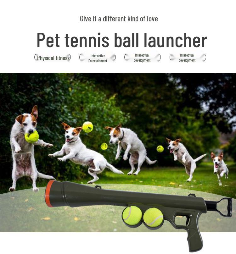 Pet Outdoor Sports Tennis Launcher: Interactive Handheld Toy for Training