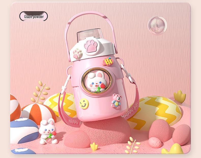 2025 Izolovaná nerezová dětská láhev na vodu s víčkem otevíraným jedním tlačítkem