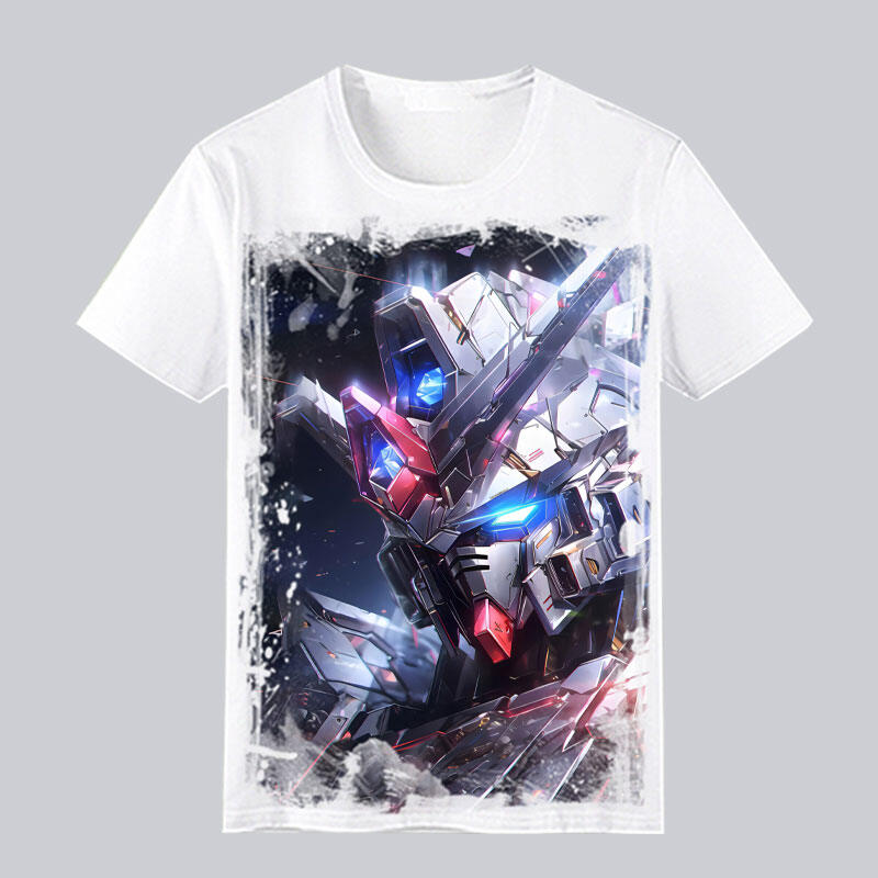 Mobile Fighter Short-Sleeved T-Shirt Men's Summer Style High-Quality Versatile Design Anime Print Trendy