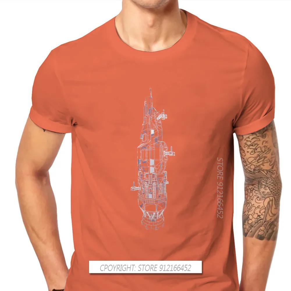 

Rocinante Technical Blueprint TShirt The Expanse TV New Design Gift Idea T Shirt For Men CCCP Rocket Mars T-shirts M