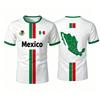 Magliette da Calcio Messico 2026 Moda Estiva Manica Corta Magliette Stampate 3D con Bandiera del Messico Top Casual