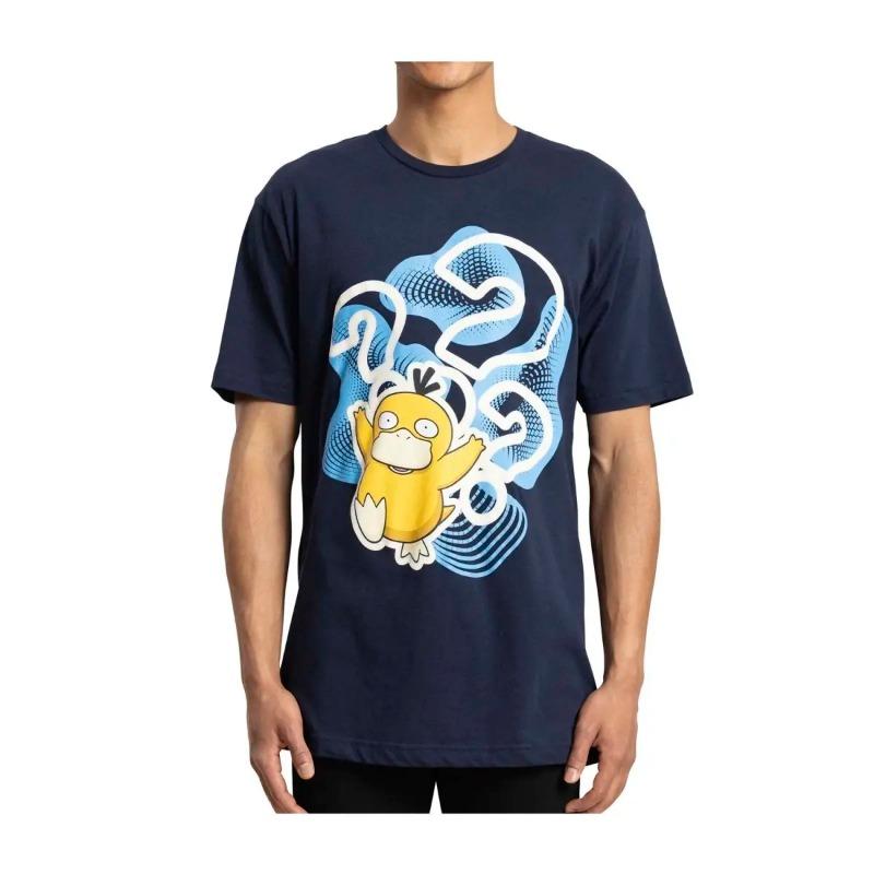 Men's Summer 100% Pure Cotton Fashionable Casual Loose Devil Bear Pattern Printed Sports Round Neck Short Sleeved T-shirt Top