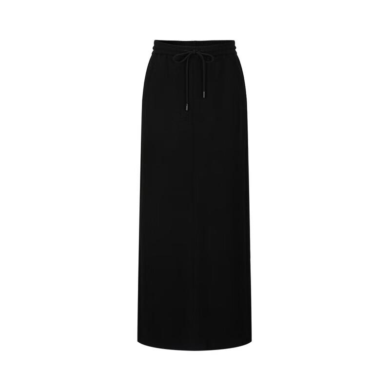 JUZI Annakou Women's Casual Fleece-Lined Slit Straight Knit Long Skirt