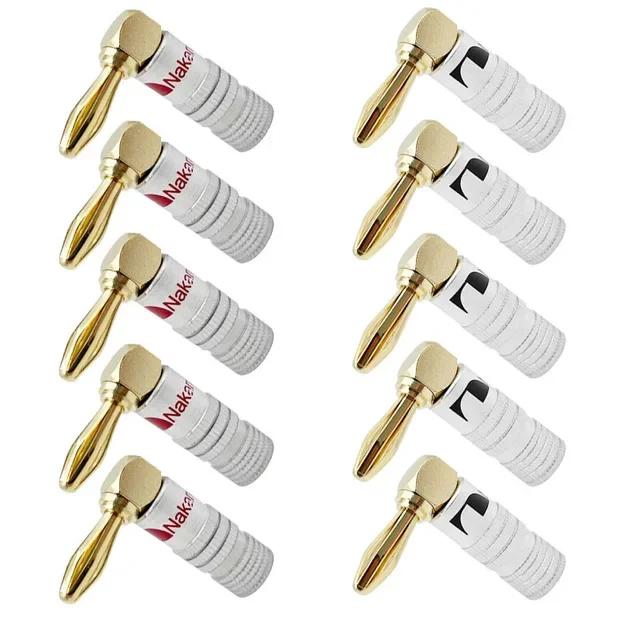 

10PCS 90 ° Elbow Banana Connector Right Angle 4mm Banana Plug For Video 24K Gold Plated Speaker Copper Adapter