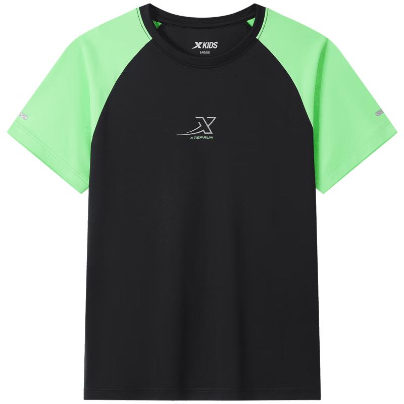 XTEP Boys  Quick-Dry Shield Print Short Sleeve T-Shirt 130