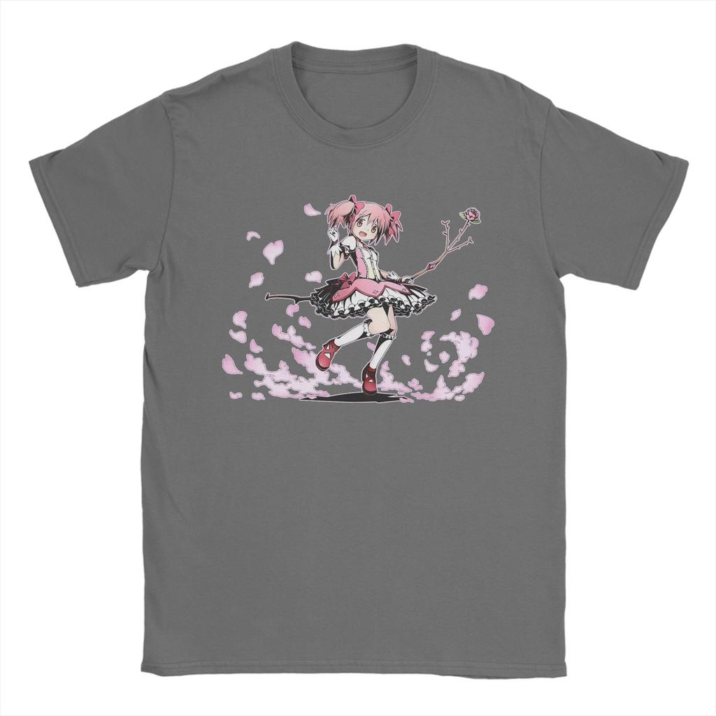 Madoka Mahou Shoujo Unisex T Shirts Puella Magi Madoka Magica Anime Tee Shirt Short Sleeve O Neck TShirts Pure Cotton Clothing