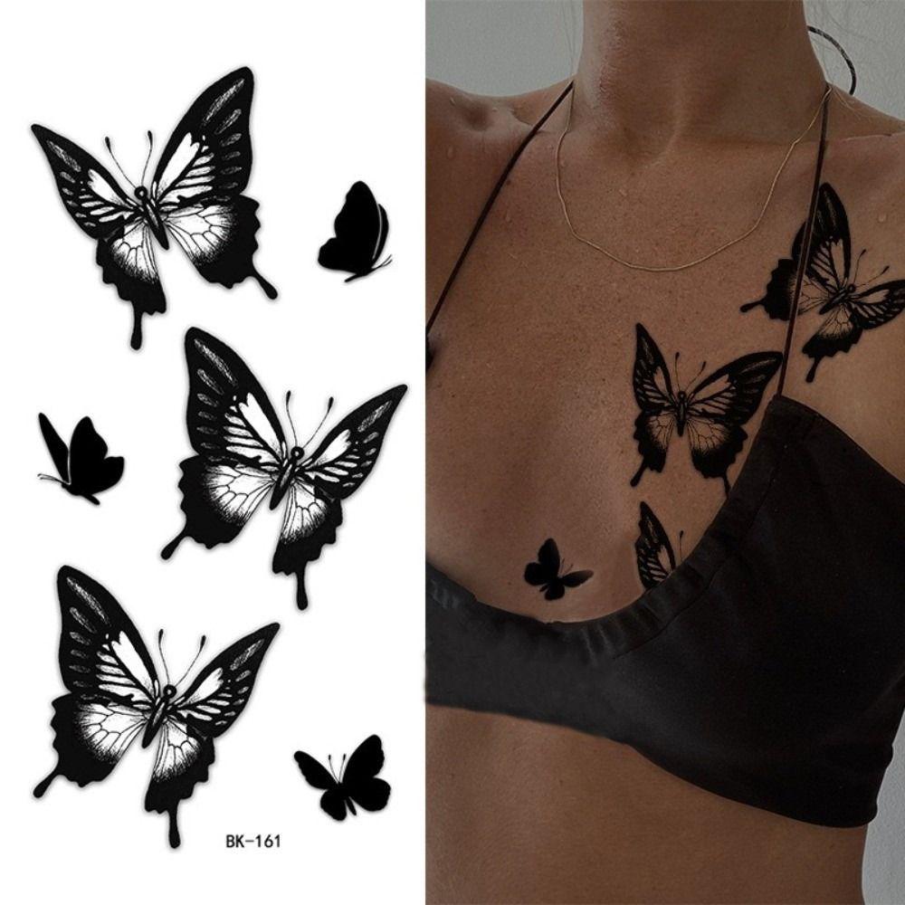 Transfer Tattoos Butterfly Tattoos Sweat Proof Sketch Tattoo Stickers Body Stickers For Women Men
