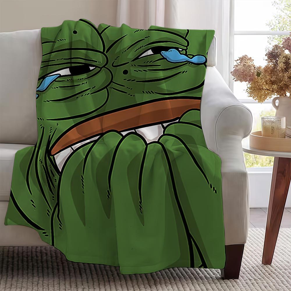 P-PepeS-ES The F-Frog Funny Blanket Soft Warm Furry Throw Super Kids Toys Bed Sofa Car Cradle