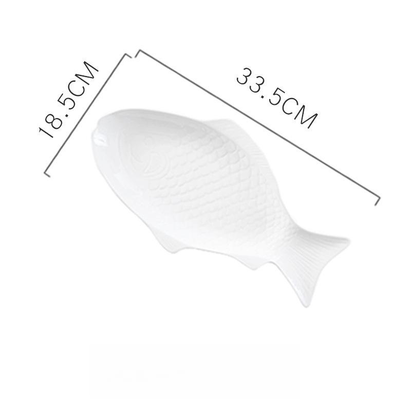 Fish Shaped Dinner Plates Creative Ceramic Charger Plates Porcelain Household Restaurant Home Kitchen Supplies Tableware Dishes