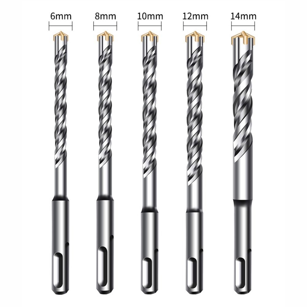 Round Shank Hammer Drill Bits Zinc Zinc Alloy Hammer Accessories Durable Cross Tips  Wall
