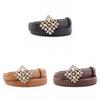 Female Leather Belt With Water Drilled Embellishments For Casual Wear And Dresses