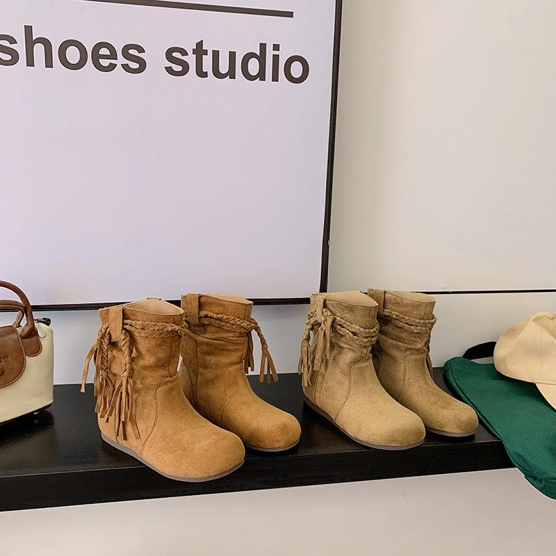 Retro Versatile Pile Boots Short Boots Women's 2025 Autumn and Winter New Simple Commuter Fashion Martin Boots Fashion Boots Tide