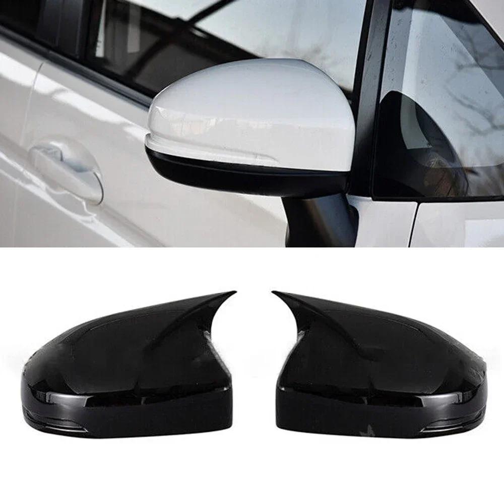 

For Honda Fit Jazz Shuttle City 2014-2018 ABS Rearview Side Mirror Cover Wing Cap Exterior Door Housing Trim Adhesive Sticker No Light Black