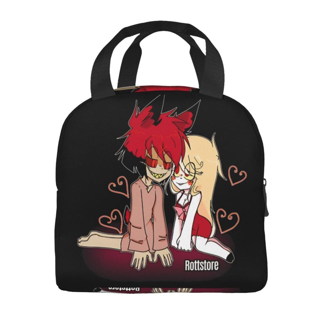 Isolierte Lunchtaschen Hazbins Hotels Merch Lunchbox für Essen Lässige Kühlbox Thermische Bento-Box für die Schule