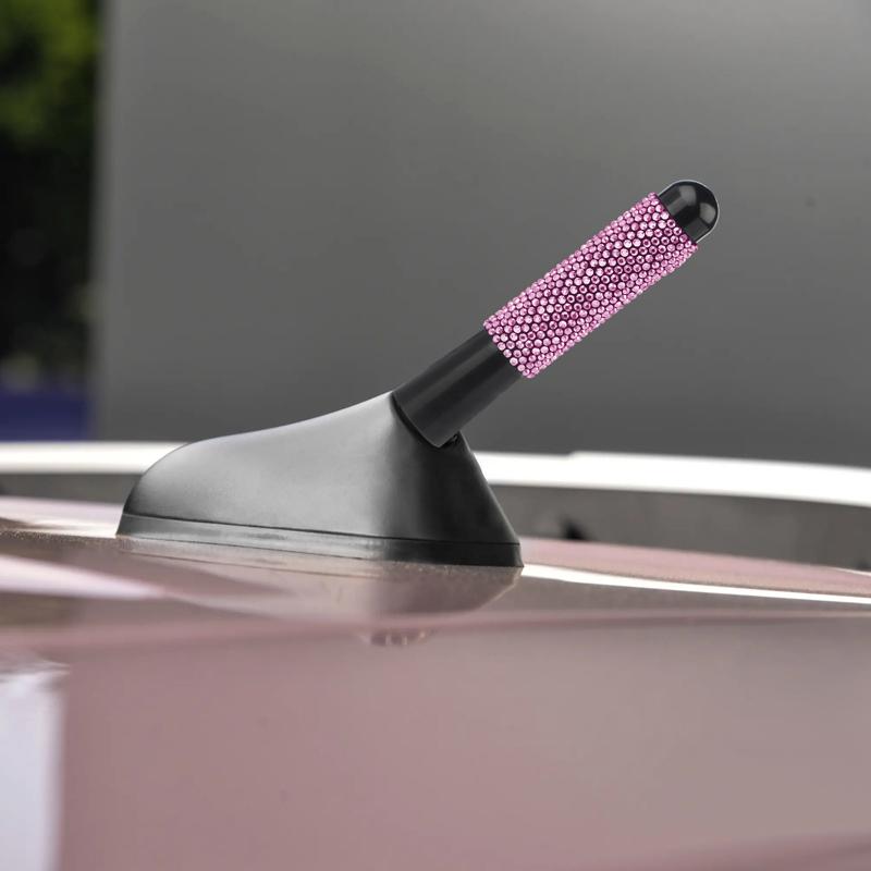 Universal 8cm/3.14in Car Antenna Crystal Diamond Auto Retrofit Decors Contains 4 Screws 2 Gaskets Bling Car Accessories