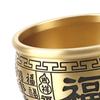 Brass Bowl Chinese Character Bai Fu Bowl, Collectible Figurine Treasure Storage for Home
