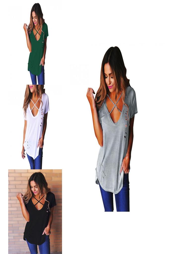 Neu Damen Shirt Bluse Casual Tunika Kurzarm Sommer V-ausschnitt T-shirts Top Mit Hochwertigem Stoff