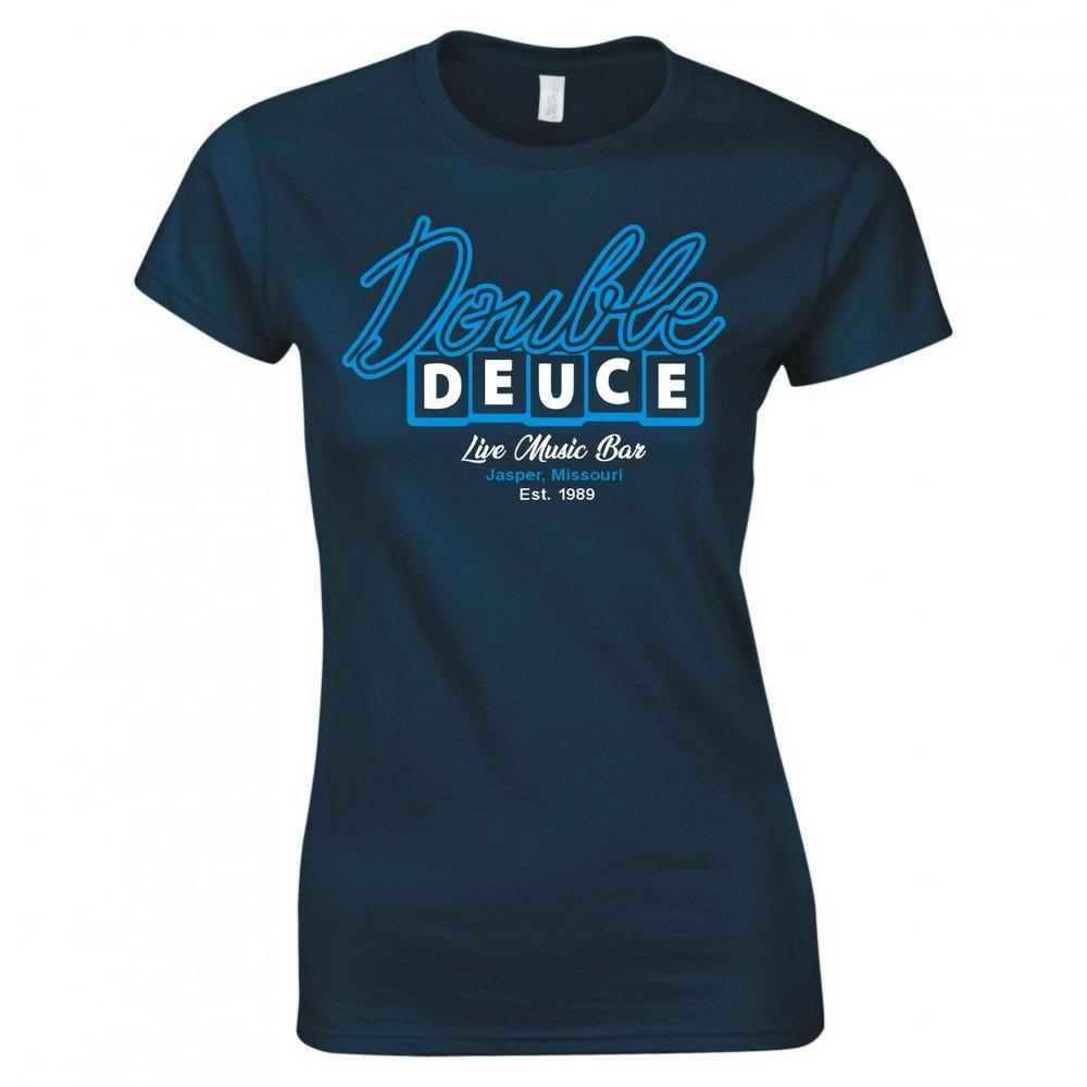 Inspired By Roadhouse Double Deuce Music Bar Logo Ladies Skinny Fit TShirt S