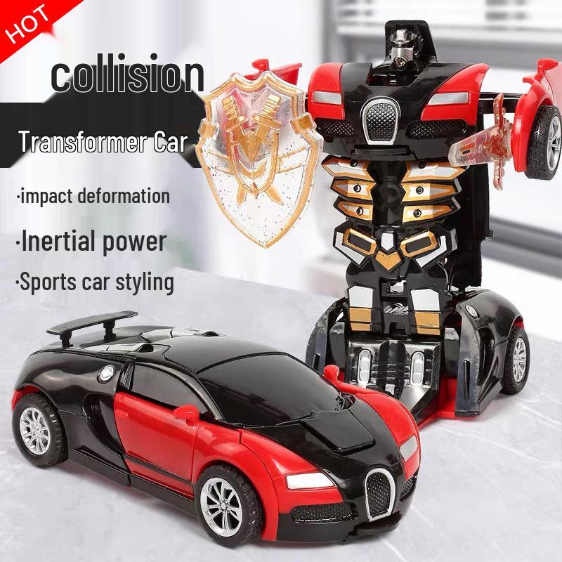Kids' Transforming Robot Car: Educational Crash Toy for Ages 3-6
