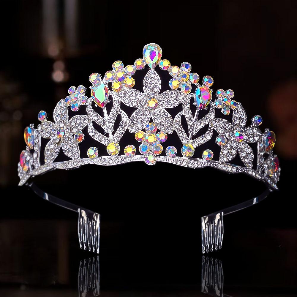 

DIEZI 5 Style Korean Luxury Elegant AB Crystal Tiara Crown For Women Wedding Girls Party Bridal Bride Crown Hair Dress Jewelry