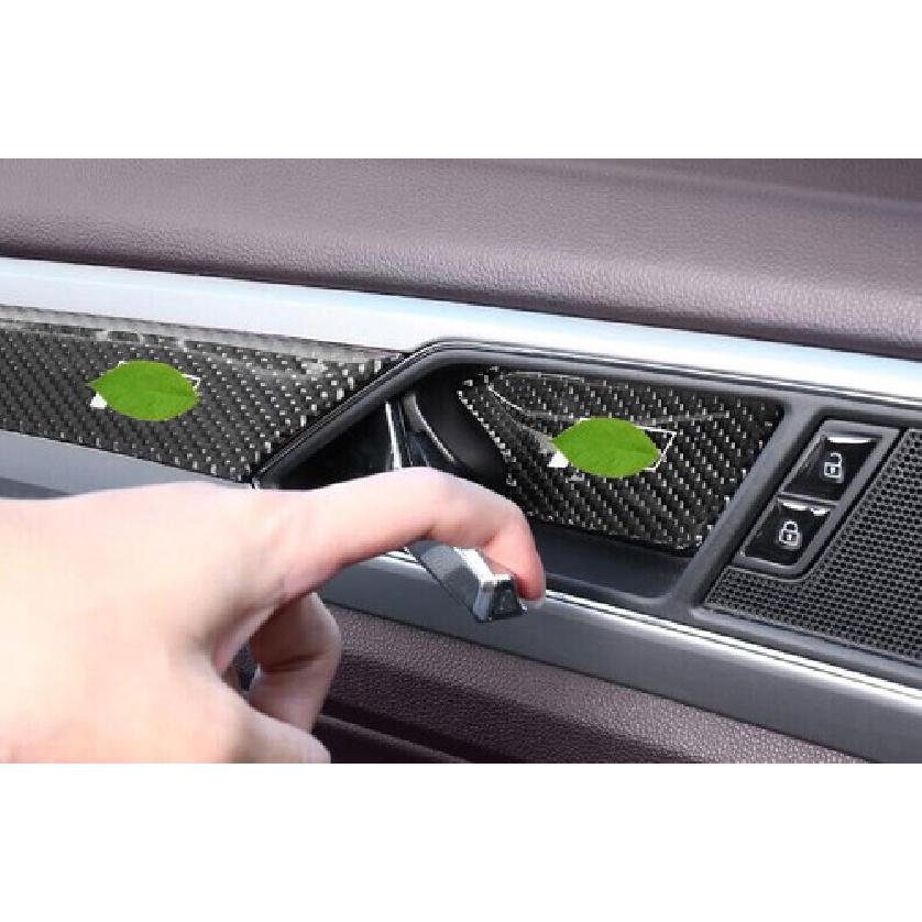 For Volkswagen Atlas 2018- Real Carbon Fiber Inner Door Bowl Cover Trim 4PCS