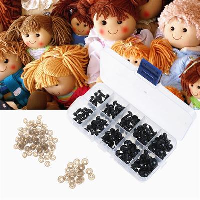 100 Stück 6–12 mm Kunststoff-Sicherheitsspielzeugaugen für Bärenpuppen, Tierpuppen, Basteln