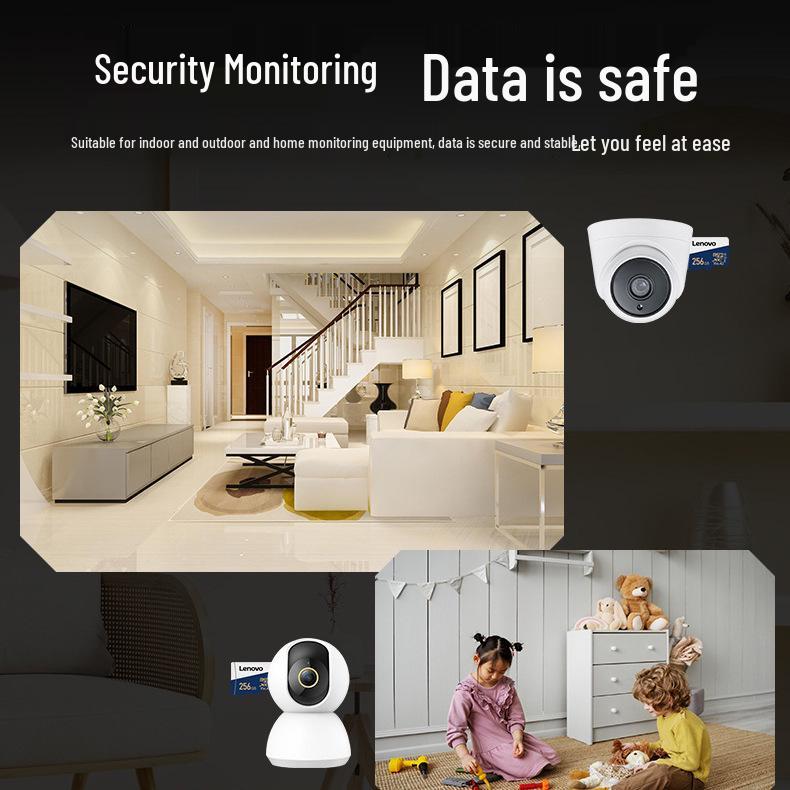 Cartão de Memória TF Lenovo 256GB para Celular, Tablet, Câmera de Painel e Câmera