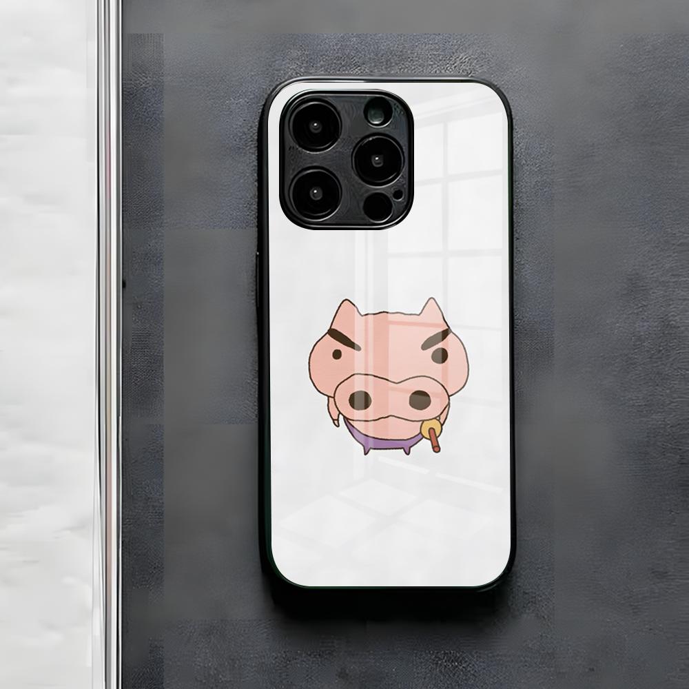Anime Buriburizaemon Pig Phone Case For IPhone 17 Air 16 E Pro Max 15 14 13 Mini 12 Pro 11 Max Plus Black Glass Cover