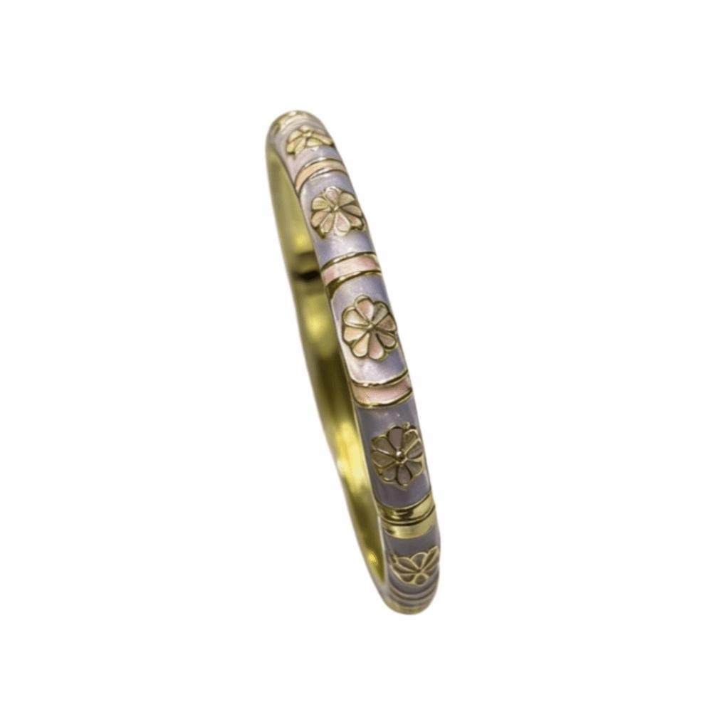 Traditional Vintage Cloisonne Bangle Colorful Women's Hand Bracelet Dainty Flower Bangle Ladies