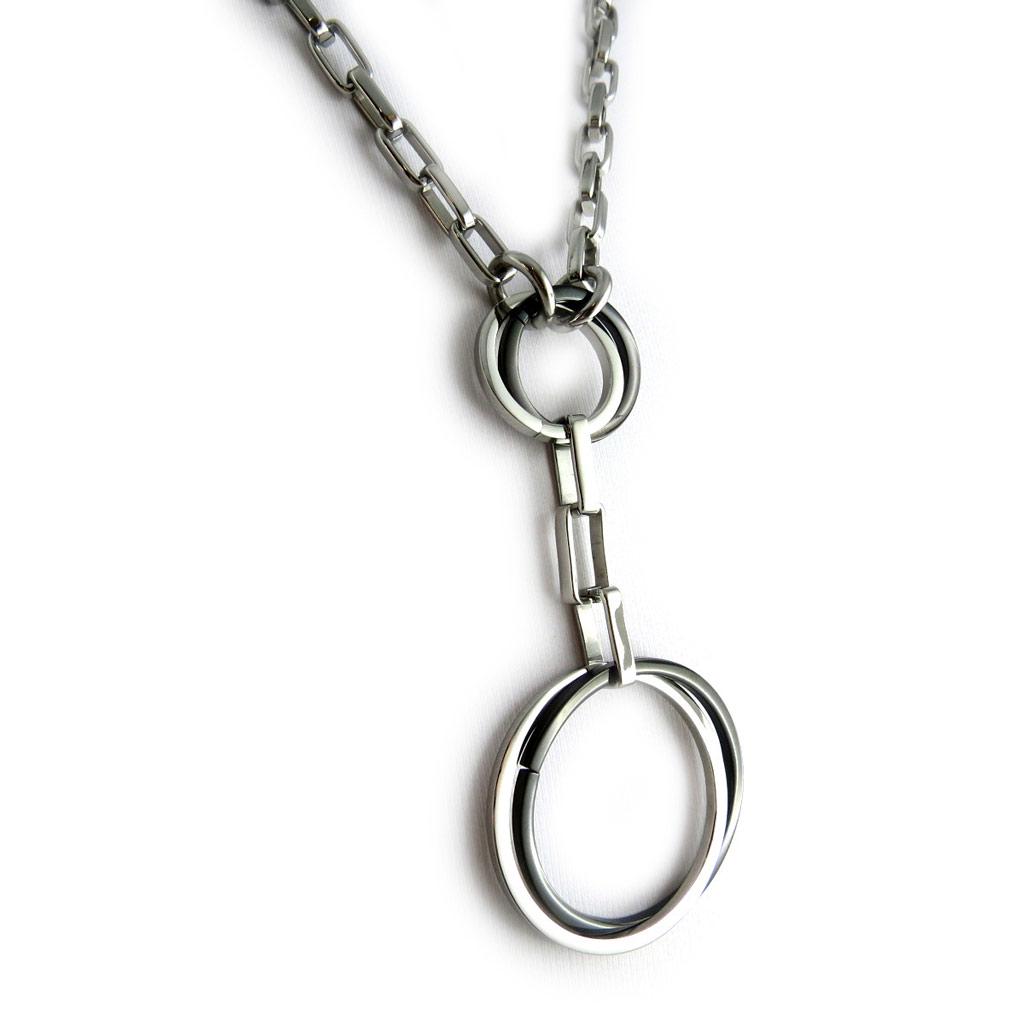 Altesse [L1917] - Ocelový náhrdelník 'Calypso' černý stříbrný