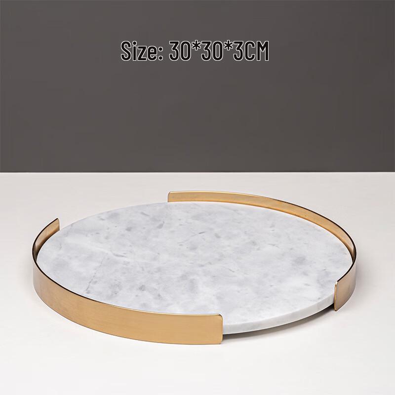 Modern White Oval Marble Decorative Tray