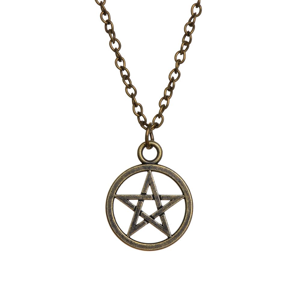 

Жіночий релігійний Люцифер Вінтажний Знак Сатани Пентаграма Кулон Ретро бронзовий