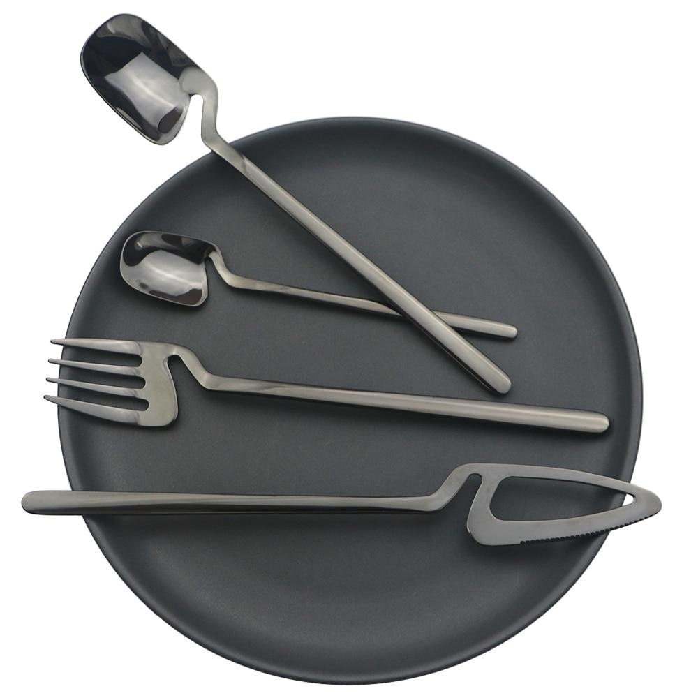 Colorful Hangable Cutlery Set Stainless Steel Creative Dinnerware Coffee Spoon Dinner Tableware Bar Silverware Set Kitchen Flatware