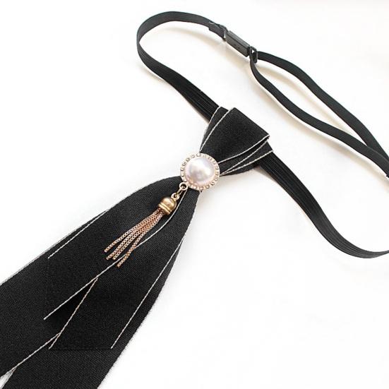 Yousheng Unisex Bank Tie-Free Neck Tie Detachable Academic Style Bow Tie White Shirt Hotel Professional Collar Flower Accessory