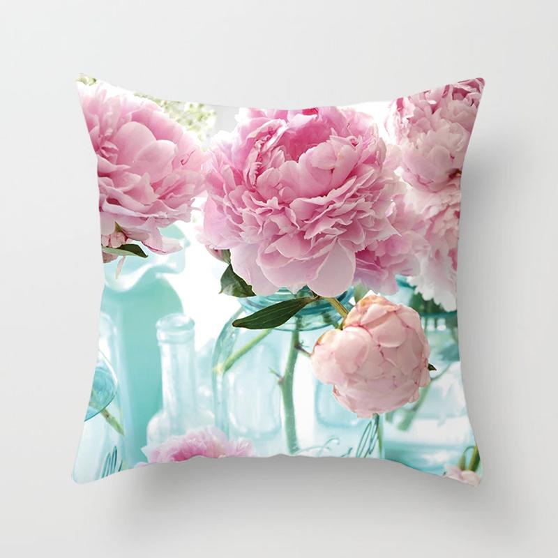 Flower Pattern Decorative Sofa Cushion Cover Pillow Pillowcase Throw Pillows Home Decor Pillowcove Pink