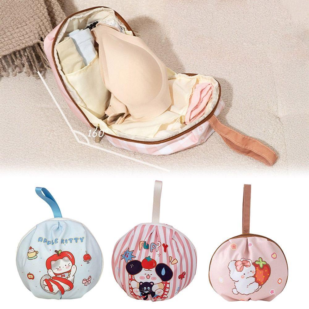 Portable Cartoon Bra Underwear Storage Bag Large Capacity Waterproof Cosmetic Bag Dopamine Clothing Sorting Bag Women Girls