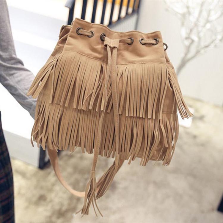 Womens Tassel Crossbody Messenger Shoulder Tote Bag Handbags