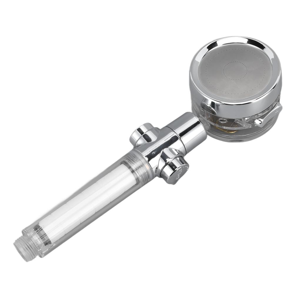 Propeller Shower Head Vortex Hydro Jet 360 Degrees  Rotating Handheld with Pause Switch Filter G1/2