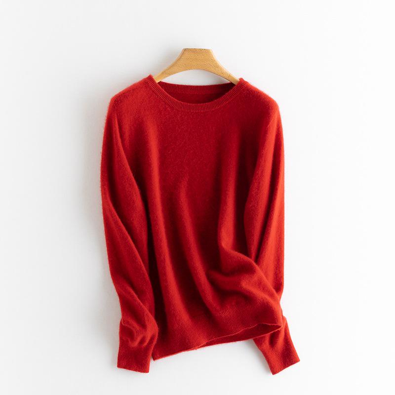 Women's Pure Cashmere Loose Round Neck Sweater - Autumn/Winter 2023 Base Layer Pullover