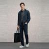 EMZ Men's Pigskin Stand Collar Jacket