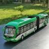 Articulated Double Section Bus Car Model Pull Back Sound and Light Collection Toys for Boys