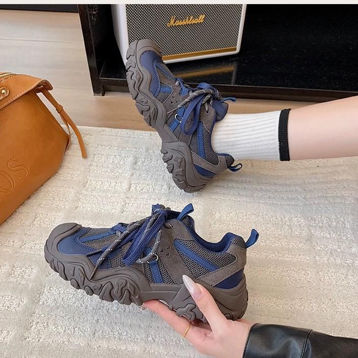 Leather big head ugly Gump shoes women's 2025 new breathable mesh outdoor sports leisure hiking hiking shoes