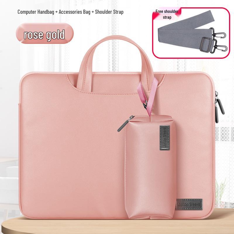MacBook Laptop Bag - 15-Inch PU Business Tote, Waterproof Crossbody, Fits 13/14.2 Inch