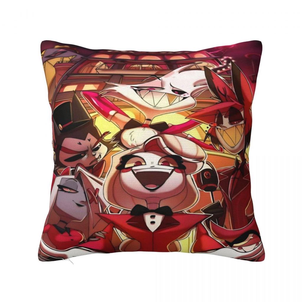Cartoon H-Hazbin Hotels Pillow Cover Square Pillow Case Cushion Cover Funny Custom Diy Pillowcases For Sofa Bedroom Home Decor
