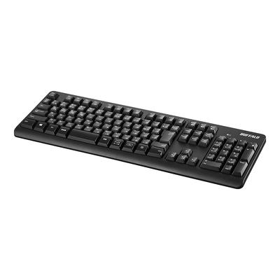Buffalo Bluetooth Compatible Antibacterial Resin Full Keyboard Telework Remote Home Black BSKBB115BK 5.0 Windows/Mac/iPadOS/iOS/Android