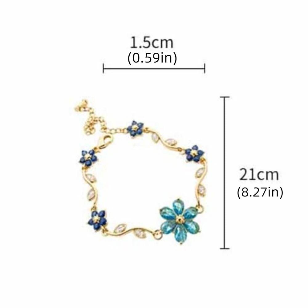 Luxury Zircon Flower Bracelet Fashion Shiny Rhinestone Bangle Elegant Elegance Bracelet  For Women