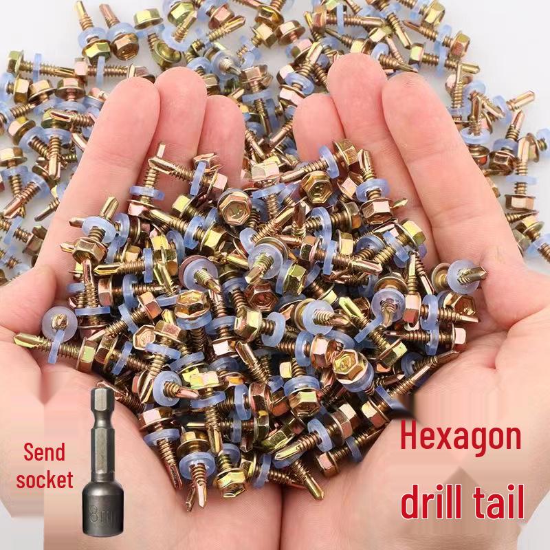 

Шестигранный гвоздь для цветной стальной черепицы: Самонарезающий, самосверлящий винт с потайной головкой Trial 4.2*25mm [100 pcs/box]