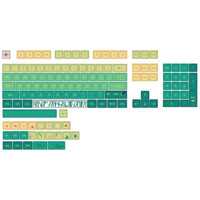 Conjunto de teclas PBT de 128 teclas para teclados mecânicos Material PBT Parede espessada Perfil DA Revestimento anti-gordura