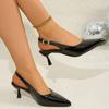 Fashion Shoes for Women 2025 Slingbacks Women's High Heels Fashion Office & Career Pumps Women Pointed Toe Buckle Strap Plus Size Sandal